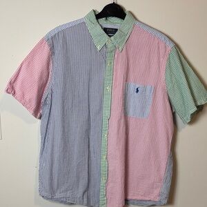Polo Ralph Lauren Men's Striped Button-Down Shirt untucked fit seersucker XL